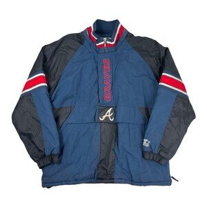 Vintage Starter Atlanta Braves 1/2 Zip Puffer L